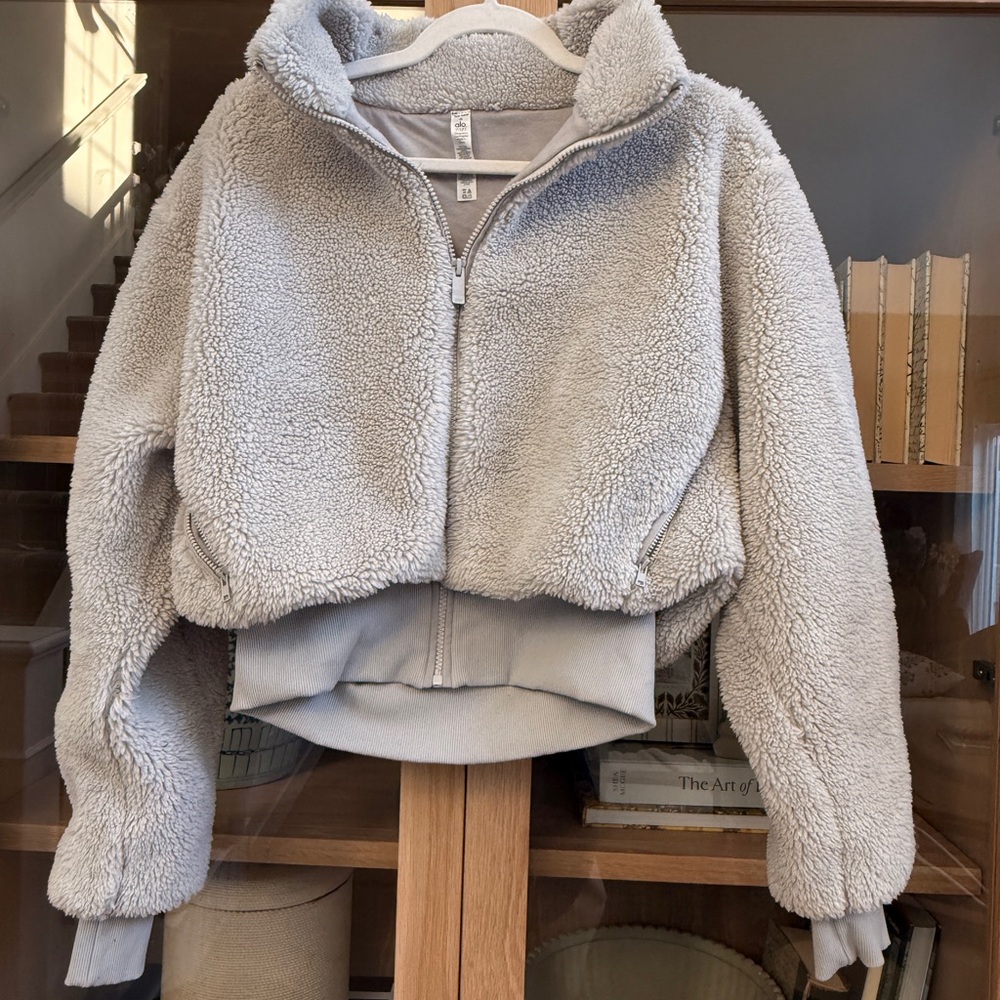 ALO Yoga Gray Teddy Jacket